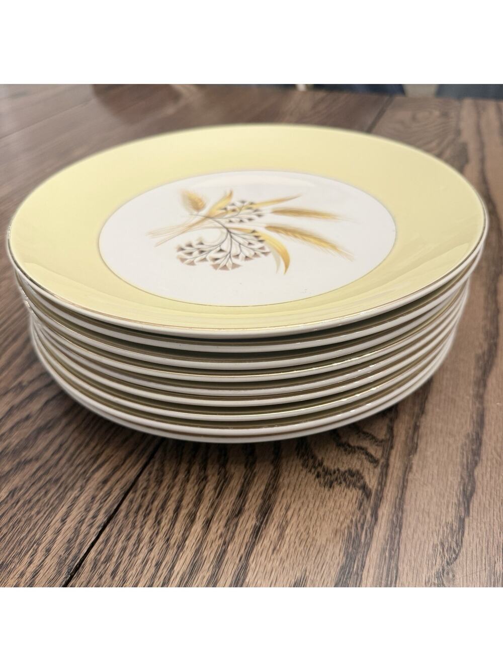Set of 3 Century Service Autumn Gold 10 1/8" Dinner Plates – Vintage Wheat D